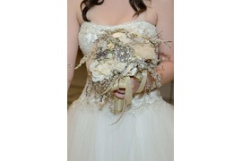 Gorgeous bridal bouquet made of pearls and sequins