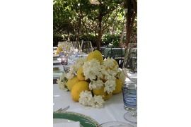 Decoration with lemons for a wedding banquet in a trattoria in Capri
