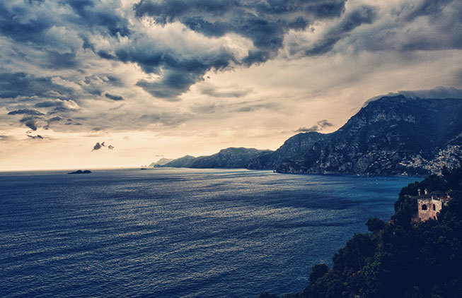 Panorama with seaview on the Amalfi Coast