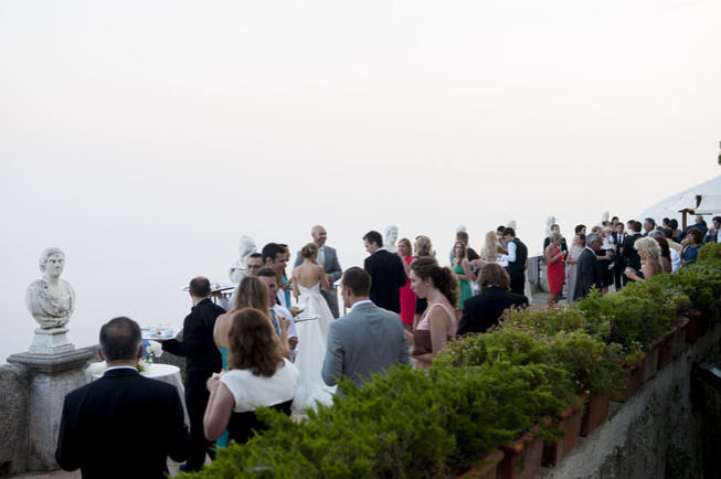 Wedding cocktail on the Terrace of Infinity in Ravello