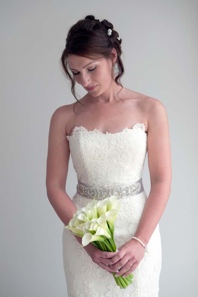 Bridal bouquet with white calla lilies
