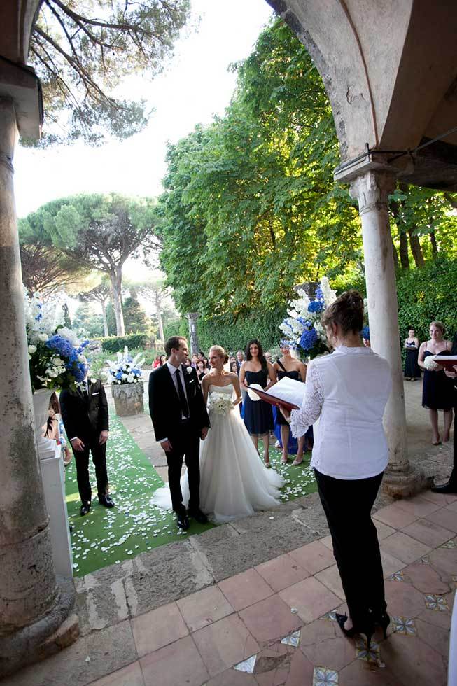 Wedding ceremony in the gardens of a Ravello villa