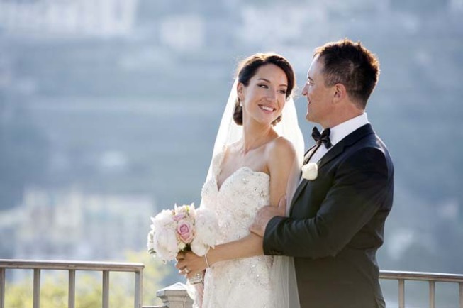 Portrait of the bridal couple at a Ravello wedding
