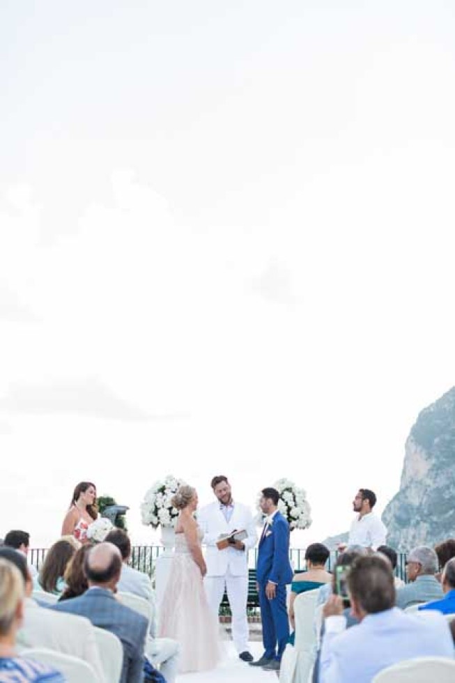 Outdoor wedding ceremony in Capri