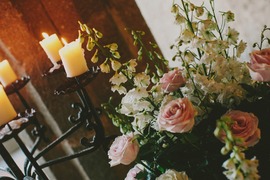 Flower decoration for wedding reception in Ravello