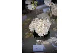 White hydrangeas for wedding reception in Ravello