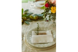 Table decoration for banquet at Villa Eva