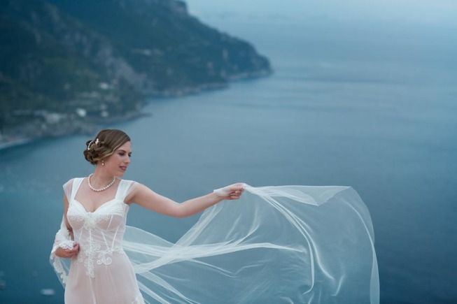 Portrait of the bride for destination wedding in Ravello