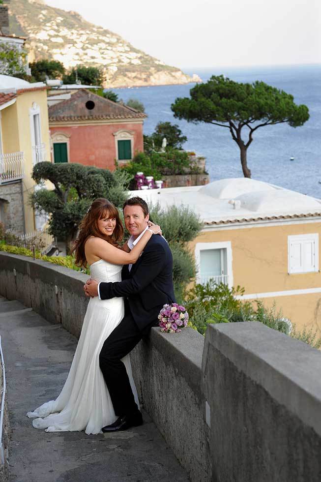 Bridal couple in Positano