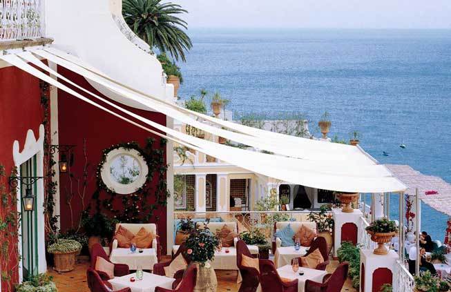 Terrace with seaview in luxury hotel in Positano