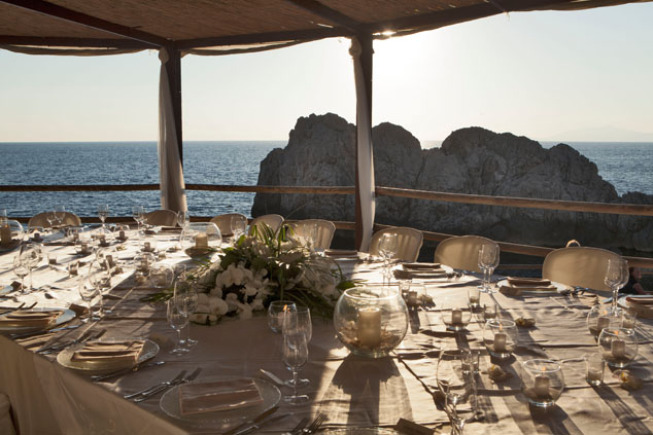 Wedding reception at Lido del Faro in Capri