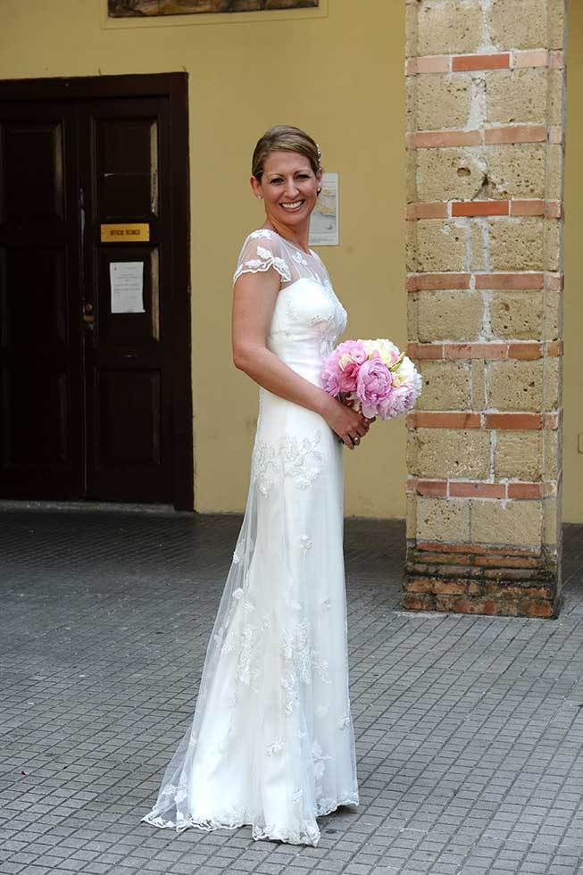 Bride arriving at the ceremony in Amalfi