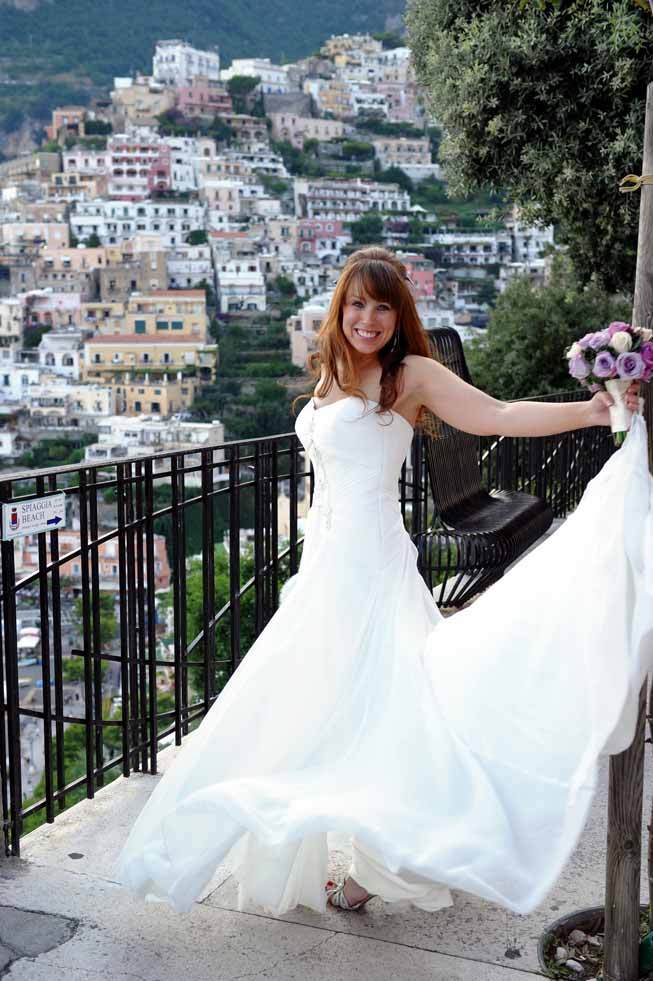 Romantic dress for wedding on the Amalfi Coast
