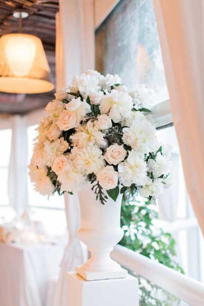 Tall vase with flowers for Capri wedding