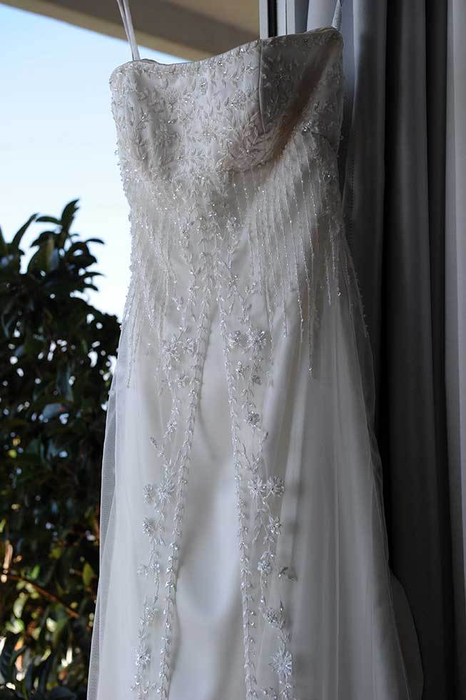 Bridal gown decorated with sequins